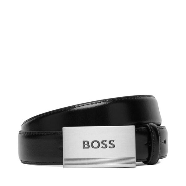 Pasek BOSS. Czarne paski Boss, bez wzorów. Za 254.99 zł.