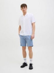 Jack & Jones Szorty w kolorze błękitnym rozmiar: M. Niebieskie szorty Jack & Jones, m, z aplikacjami, ze skóry. Za 149.31 zł.