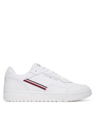 Tommy Hilfiger Sneakersy Th Basket Core Stripes FM0FM05631 Biały. Białe buty sportowe casual Tommy Hilfiger, bez wzorów, ze skóry, bez zapięcia. Za 279.99 zł.