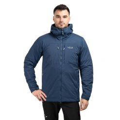 Kurtka termiczna męska Xenair Alpine. Niebieskie kurtki RAB, m, bez wzorów, bez kaptura. Za 1,169.99 zł.
