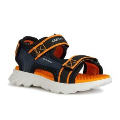 Sandały Geox J Sandal Airadyum B. Brązowe sandały Geox, z syntetyku, bez zapięcia. Za 169.99 zł.