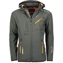 Geographical Norway Softshell ROYAUTE DGREY - ORANGE DB MEN 068. Szare kurtki softshell Geographical Norway, bez wzorów, z softshellu, bez kaptura. Za 239.00 zł.