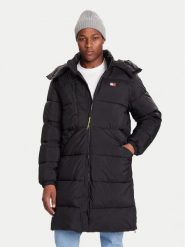 Tommy Jeans Płaszcz zimowy DM0DM22256 Czarny Regular Fit. Czarne płaszcze Tommy Jeans, na zimę, m, bez wzorów, z jeansu, bez kaptura. Za 1,079.00 zł.