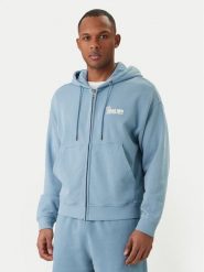 Guess Jeans Bluza M6GQB6 KCPR1 Niebieski Boxy Fit. Niebieskie bluzy Guess Jeans, m, z aplikacjami, z bawełny, bez kaptura. Za 439.99 zł.