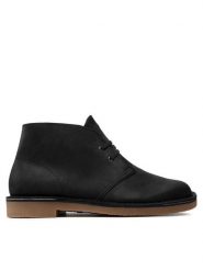 Clarks Trzewiki Bushacre 3 261535297 Czarny. Czarne botki sznurowane Clarks, bez wzorów, z nubiku, bez obcasa, bez zapięcia. Za 499.99 zł.