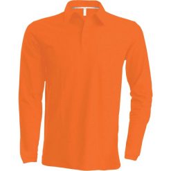 Koszulka polo z długim rękawem Kariban. Brązowe bluzki z długim rękawem KARIBAN, m, bez wzorów, bez kołnierzyka, bez ramiączek. Za 162.50 zł.