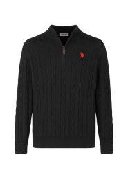 U.S. Polo Assn. Sweter w kolorze czarnym rozmiar: L. Czarne swetry nierozpinane U.S. Polo Assn., l, bez wzorów, z bawełny, bez kołnierzyka, bez ramiączek. Za 206.42 zł.
