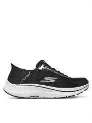 Skechers Półbuty 220863/BKW Czarny. Czarne eleganckie półbuty Skechers, bez wzorów, z materiału, bez obcasa, bez zapięcia. Za 251.97 zł.