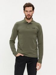 EA7 Emporio Armani Polo 8NPF05 PJM5Z 1846 Zielony Regular Fit. Zielone koszulki polo EA7 Emporio Armani, m, bez wzorów, z bawełny, bez kołnierzyka, bez ramiączek. Za 259.99 zł.