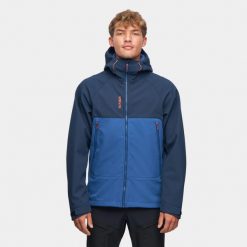 Kurtka softshell trekkingowa męska Alpinus Pelat. Niebieskie kurtki Alpinus, m, bez wzorów, z softshellu, bez kaptura. Za 399.00 zł.