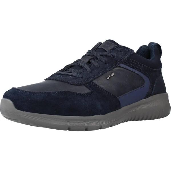 Buty GEOX U MONREALE Niebieski. Niebieskie buty turystyczne Geox, bez wzorów, ze skóry, bez zapięcia, na fitness i siłownię. Za 241.99 zł.