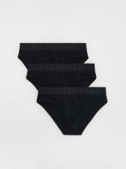 Bawełniane slipy 3 pack - czarny. Czarne slipki Reserved, l, bez wzorów, z bawełny. Za 69.99 zł.