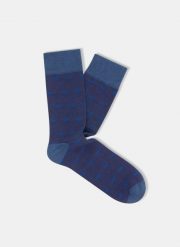 Granatowe skarpetki w niebieski wzór P000B-SX-512-G. Niebieskie skarpety Pako Lorente, bez wzorów, z dzianiny. Za 39.99 zł.