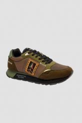 AERONAUTICA MILITARE Zielono-brązowe sneakersy męskie, Rozmiar 43. Czarne buty sportowe casual Aeronautica Militare, bez wzorów, z materiału, bez zapięcia. W wyprzedaży za 421.99 zł.