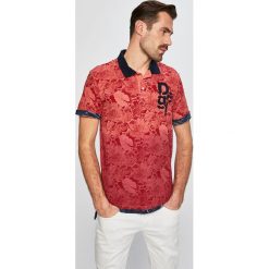 Desigual - Polo. Czerwone koszulki polo Desigual, m, bez wzorów, z bawełny, bez kołnierzyka, bez ramiączek. W wyprzedaży za 239.90 zł.