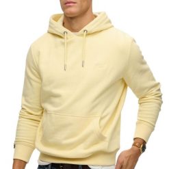 Bluza z kapturem Superdry Essential Logo HB. Żółte bluzy z kapturem Superdry, l, bez wzorów, z bawełny, z kapturem. Za 332.55 zł.
