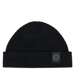 Czapka Armani Exchange. Czarne czapki zimowe Armani Exchange, bez wzorów. Za 239.99 zł.