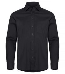 Clique Stretch Shirt L/S koszula stretch z długim rękawem Regular Fit – Black. Czarne koszule CLIQUE, l, bez wzorów, z bawełny, bez kołnierzyka, bez ramiączek. Za 188.92 zł.