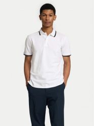Selected Homme Polo 16095852 Biały Slim Fit. Białe koszulki polo Selected Homme, m, bez wzorów, z bawełny, bez kołnierzyka, bez ramiączek. Za 69.99 zł.