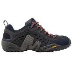 Buty trekkingowe męskie Merrell Intercept. Brązowe trekkingi Merrell, bez wzorów, z materiału, bez zapięcia. Za 599.99 zł.
