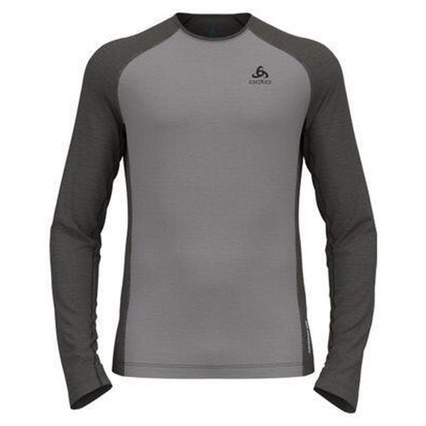 Bluza termiczna męska Odlo Natural Performance PW 150 BL Top Crew Neck LS. Szare bielizna termoaktywna ODLO, na zimę, m, bez wzorów, bez ramiączek, narciarskie. Za 245.99 zł.