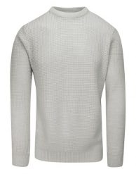 Sweter Jasny Szary w Gruby Dziergany Splot, U-neck, Męski -BRAVE SOUL. Szare swetry rozpinane Brave Soul, l, bez wzorów, dziergany, bez kołnierzyka, bez ramiączek. Za 89.00 zł.