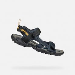 Sandały Geox Terreno + Grip B. Niebieskie sandały Geox, bez zapięcia. Za 298.99 zł.