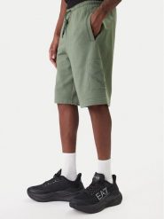 EA7 Emporio Armani Szorty sportowe 7M001491 AF17787 U7235 Zielony Regular Fit. Zielone krótkie spodenki sportowe EA7 Emporio Armani, m, bez wzorów, z bawełny. Za 449.99 zł.