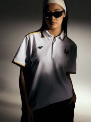 4F Koszulka polo uniseks 4F x Drift Masters - biała M. Białe t-shirty sportowe 4F, bez wzorów, z bawełny, bez ramiączek, do biegania. Za 129.99 zł.