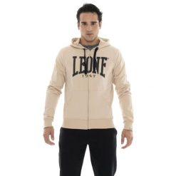 Leone 1947 Apparel Bluzy z kapturem męskie zapinane na zamek. Brązowe bluzy LEONE 1947 APPAREL, m, bez wzorów, z bawełny, z kapturem. Za 147.31 zł.