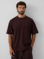 4F T-shirt loose gładki męski - brązowy M. Brązowe t-shirty 4F, m, bez wzorów, z bawełny, bez kołnierzyka, bez ramiączek. Za 69.99 zł.