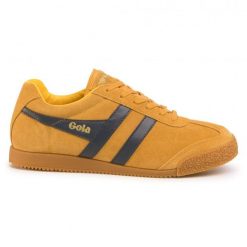 Sneakersy z zamszu Gola Harrier. Brązowe buty sportowe casual Gola, bez wzorów, z zamszu, bez zapięcia. W wyprzedaży za 382.00 zł.