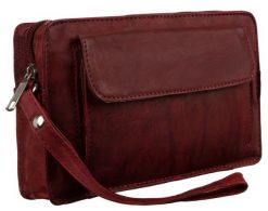 Saszetka do ręki skórzana c. brązowa 1264-BS BROWN. Brązowe torby na ramię Inny, bez wzorów, z materiału, do ręki, bez dodatków. Za 47.99 zł.