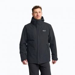 Kurtka 3w1 męska Jack Wolfskin Stonelite 3In1. Czarne kurtki Jack Wolfskin, m, bez wzorów, z materiału, bez kaptura. Za 1,329.00 zł.