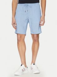 Tommy Hilfiger Szorty materiałowe Harlem MW0MW37804 Niebieski Regular Fit. Niebieskie szorty Tommy Hilfiger, m, bez wzorów, ze lnu. Za 309.99 zł.