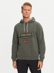 Napapijri Bluza Burgee NP0A4I9B Zielony Regular Fit. Zielone bluzy Napapijri, m, bez wzorów, z bawełny, bez kaptura. Za 499.99 zł.