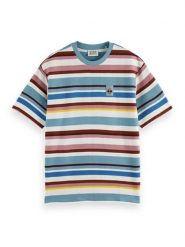 Scotch & Soda Koszulka w kolorze błękitno-jasnoróżowo-białym rozmiar: XXL. Niebieskie bezrękawniki Scotch & Soda, xxl, bez wzorów, z bawełny, bez kołnierzyka, bez ramiączek. Za 119.40 zł.