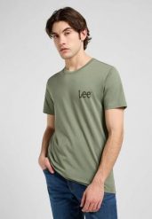 MESKA KOSZULKA LEE MEDIUM WOBBLY LEE TEE OLIVE STONE 112370505. Zielone t-shirty Lee, s, bez wzorów, bez kołnierzyka, bez ramiączek. Za 79.99 zł.