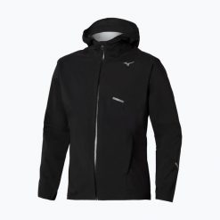 Kurtka do biegania męska Mizuno Trail Waterproof 20K Hooded. Czarne kurtki Mizuno, m, bez wzorów, z nylonu, bez kaptura. Za 739.99 zł.