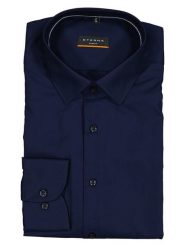 Eterna Koszula - Slim fit - w kolorze granatowym rozmiar: 42. Niebieskie koszule Eterna, bez wzorów, z bawełny, bez kołnierzyka, bez ramiączek. Za 137.42 zł.