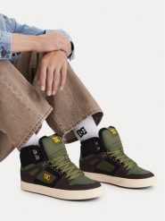 DC Shoes Sneakersy EO-PURE HIGH TOP WC WNT DC01802211 Zielony ciemny. Zielone buty sportowe casual DC Shoes, bez wzorów, ze skóry, bez zapięcia. Za 399.99 zł.