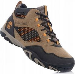Męskie buty trapery trekingowe membrana TIMBERLAND CRESTRIDGE WATERPROOF MID. Brązowe trapery Timberland, z gumy, bez zapięcia. Za 429.00 zł.