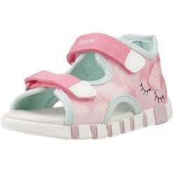 Sandały GEOX B SANDAL IUPIDOO GIR Rose. Czerwone sandały Geox, z tkaniny, bez zapięcia. Za 190.99 zł.