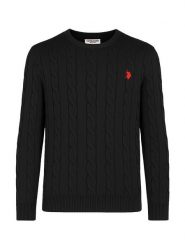 U.S. Polo Assn. Sweter w kolorze czarnym rozmiar: S. Czarne swetry nierozpinane U.S. Polo Assn., s, bez wzorów, z bawełny, bez kołnierzyka, bez ramiączek. Za 153.34 zł.