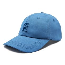 Czapka z daszkiem Tommy Hilfiger. Niebieskie czapki z daszkiem Tommy Hilfiger, bez wzorów. Za 109.99 zł.