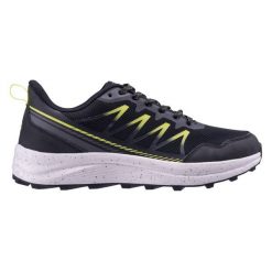 Buty Hi-Tec Linori 92800654242 czarne. Czarne buty turystyczne bez wzorów, z materiału, bez zapięcia. Za 294.06 zł.