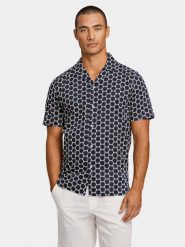 Lindbergh Koszula 30-203569 Granatowy Relaxed Fit. Niebieskie koszule Lindbergh, l, bez wzorów, z bawełny, bez kołnierzyka, bez ramiączek. Za 219.99 zł.