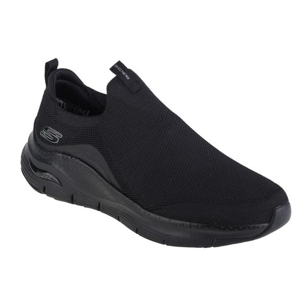 Buty sportowe Sneakersy męskie, Skechers Arch Fit-Ascension. Czarne buty sportowe casual Skechers, bez wzorów, z gumy, bez zapięcia. Za 349.99 zł.