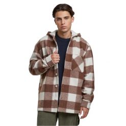 Kurtka Z Kapturem Męska W Kratkę. Brązowe kurtki Urban Classics, m, bez wzorów, z kapturem. Za 254.99 zł.