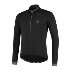Koszulka rowerowa męska Rogelli Essential z długim rękawem, ocieplana. Czarne bluzy Rogelli, m, bez wzorów, bez kaptura. Za 304.00 zł.
